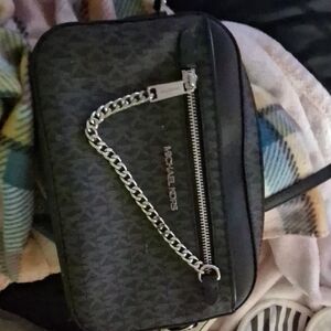 Michael Kors Gray Belt Bag with Chain Detail